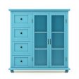 Buffet Sideboard Table Kitchen Storage Cabinet with Drawers and Doors-Blue For Discount