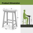 Set of 2 24 Inch Counter Height Stools with Solid Wood Legs-Gray on Sale