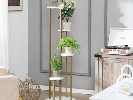 4-Tier 48.5 Inch Metal Plant Stand-White Online now