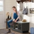 Shoe Bench with 6 Storage Compartments and 3 Adjustable Shelves-Gray Hot on Sale