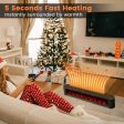 1400W Electric Baseboard Heater with Realistic Multicolor Flame-Black on Sale