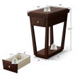 2-Tier Rubber Wood Classic End Table with Drawer and Shelf Online now