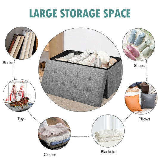 31.5 Inch Fabric Foldable Storage with Removable Storage Bin-Light Gray Supply