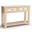 2-Tier Console Table with Drawers and Open Storage Shelf-Natural Online Hot Sale