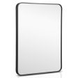 Metal Framed Bathroom Mirror with Rounded Corners-Black Supply