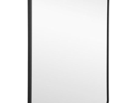 Metal Framed Bathroom Mirror with Rounded Corners-Black Supply