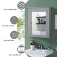 Bathroom Mirror Cabinet Wall Mounted Adjustable Shelf Medicine Storage-Gray Online now