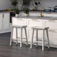 Set of 2 24 Inch Counter Height Stools with Solid Wood Legs-Gray on Sale