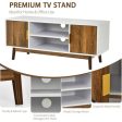 2 Door TV Stand with 2 Cabinets and Open Shelves for TVs up to 50 Inch TV Fashion