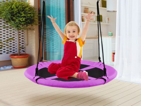 40 Inch Flying Saucer Tree Swing Indoor Outdoor Play Set-Purple Online Sale