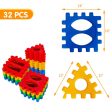 32 Pieces Big Waffle Block Set Kids Educational Stacking Building Toy on Sale