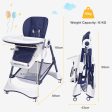 A-Shaped High Chair with 4 Lockable Wheels-Navy Hot on Sale