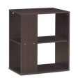 2-Tier Side End Table with Storage Shelves -Brown Supply