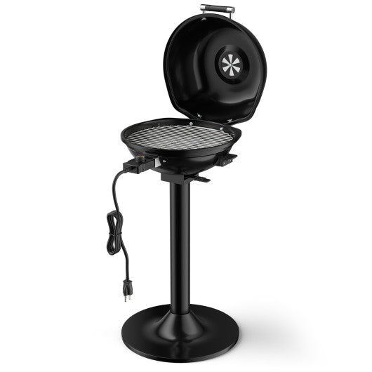 1600W Portable Electric BBQ Grill with Removable Non-Stick Rack-Black Supply