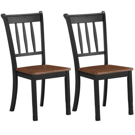 2 Pieces Solid Whitesburg Spindle Back Wood Dining Chairs-Black Hot on Sale