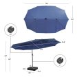 15 Feet Double-Sided Patio Umbrella with 48 LED Lights-Navy Cheap