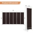 6-Panel Room Divider Folding Privacy Screen-Brown Fashion