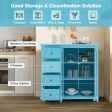 Buffet Sideboard Table Kitchen Storage Cabinet with Drawers and Doors-Blue For Discount