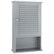 Bathroom Wall Mount Storage Cabinet Single Door with Height Adjustable Shelf-Gray Cheap