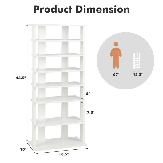 7 Tiers Vertical Shoe Rack for Front Door-White Online Sale