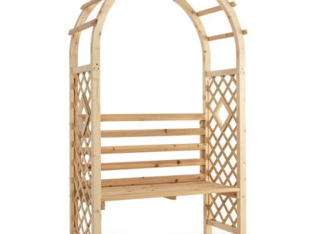 Wooden Garden Bench Arch Pergola Outdoor Arbor Online now