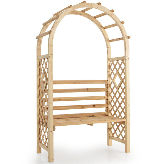 Wooden Garden Bench Arch Pergola Outdoor Arbor Online now