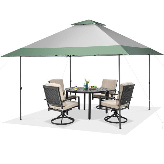 13 x 13 Feet Pop-Up Patio Canopy Tent with Shelter and Wheeled Bag-Gray For Cheap