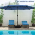 15 Feet Patio Double-Sided Umbrella with Hand-Crank System-Navy Online Hot Sale