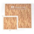 12 Tiles Wood Grain Foam Floor Mats with Borders on Sale