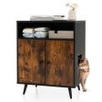 Industrial Cat Litter Box Enclosure with Entry and Open Compartment-Rustic Brown Sale