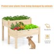 2 Tier Wooden Elevated Planter Box with Legs and Drain Holes for Balcony and Yard Online Hot Sale