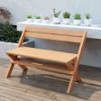 2-Person Teak Wood Folding Outdoor Benches with Slatted Seat Online Sale