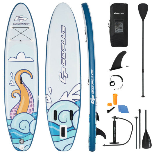 10.5 ft Inflatable Stand Up Paddle Board Surfboard with Aluminum Paddle Pump-10.5 ft on Sale