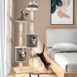 6-Tier Wooden Cat Tree with 2 Removeable Condos Platforms and Perch-Gray Online Sale