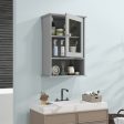 Bathroom Wall Mounted Adjustable Hanging Storage Medicine Cabinet-Gray Discount