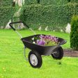 2 Tire Wheelbarrow Garden Cart Heavy-duty Dolly Utility Cart-Black Online Sale