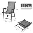 Set of 2 Outdoor Patio Folding Chairs-Gray Fashion