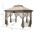 10’x 12’ Octagonal Patio Gazebo-Brown on Sale