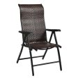 Patio Rattan Folding Chair with Armrest Online Hot Sale