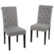 2 Pieces Tufted Dining Chair Set with Adjustable Anti-Slip Foot Pads-Gray Online