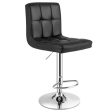 Adjustable Swivel Bar Stool with PU Leather-Black Online Sale