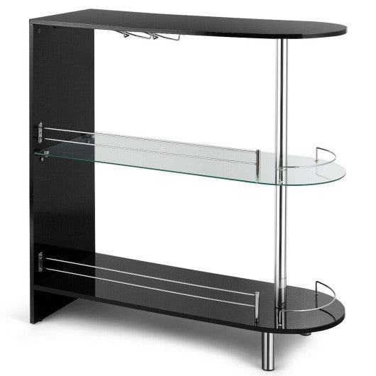 2-holder Bar Table with Tempered Glass Shelf Online