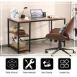 47  55  Computer Desk Office Study Table Workstation Home with Adjustable Shelf Rustic Brown-L Supply