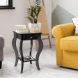 2-Tier End Table with Drawer and Shelf for Living Room Bedroom-Black Online now