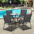 4 Pieces Portable Outdoor Folding Chair with Armrest Sale