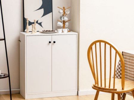 2 Door Storage Base Cabinet with 3-Tier Shelf-White For Cheap