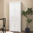 72 Inch Freestanding Kitchen Pantry Cabinet 4 Doors Storage Cupboard Shelves Drawer-White Online Sale