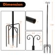 String Light Poles 2 Pack Outdoor Metal Poles with Top Arc Hook and 5-Prong Base-10 ft Online Sale