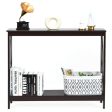 2-Tier Console X-Design Sofa Side Accent Table-Espresso Fashion