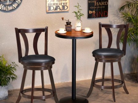 Set of 2 Swivel Bar stool 24 Inch Counter Height Leather Padded Dining Kitchen Chair-24 Inch Online now